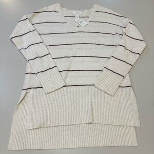 Loft V Neck Striped Sweater Size XS NWT